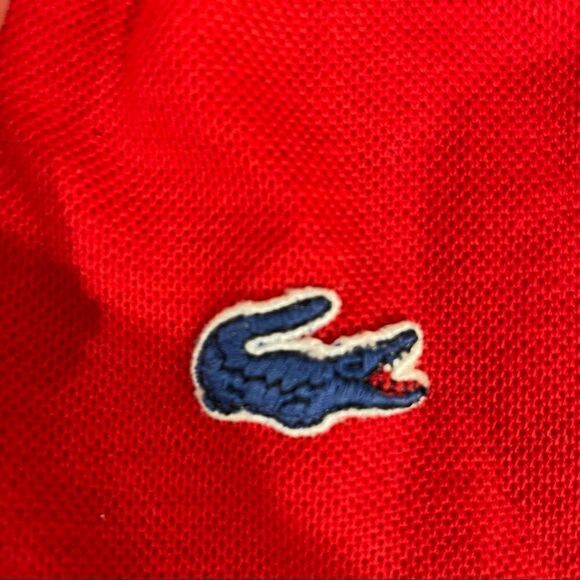 VINTAGE RARE Red Lacoste Classic Short Sleeve HayMayker Polo Shirt LIKE NEW! - Picture 5 of 11